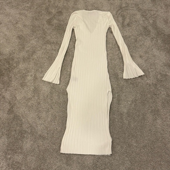 MICHAEL COSTELLO X REVOLVE Gemma Midi Dress in White Ribbed Knit Size Medium EUC - Picture 8 of 10
